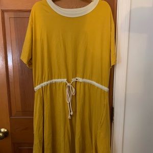 Big Bud Press T Shirt Dress Pockets 2XL Mustard